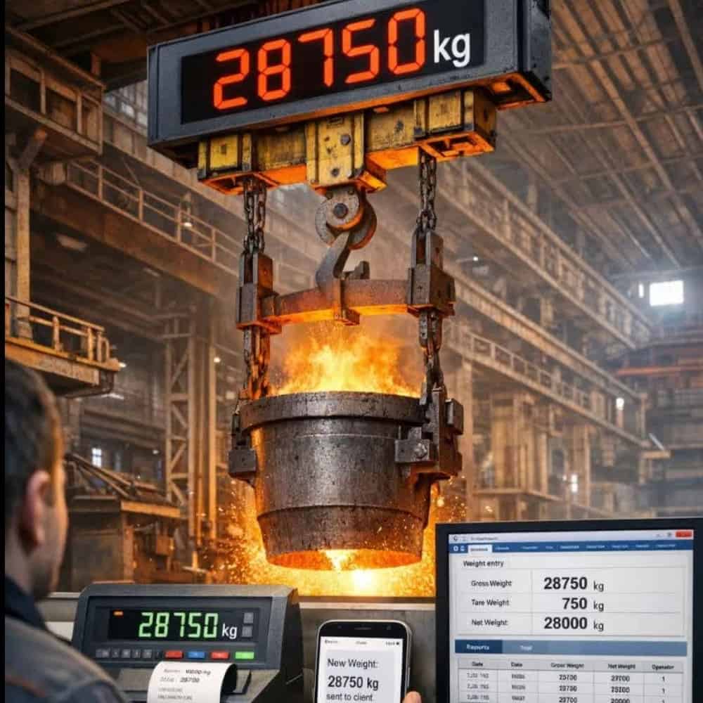 سیستم توزین جرثقیل مخصوص ریخته‌گری